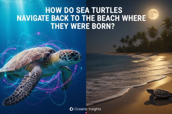 Create a features Image for the Post Named as "How Do Sea Turtles Navigate Back to the Beach Where They Were Born?